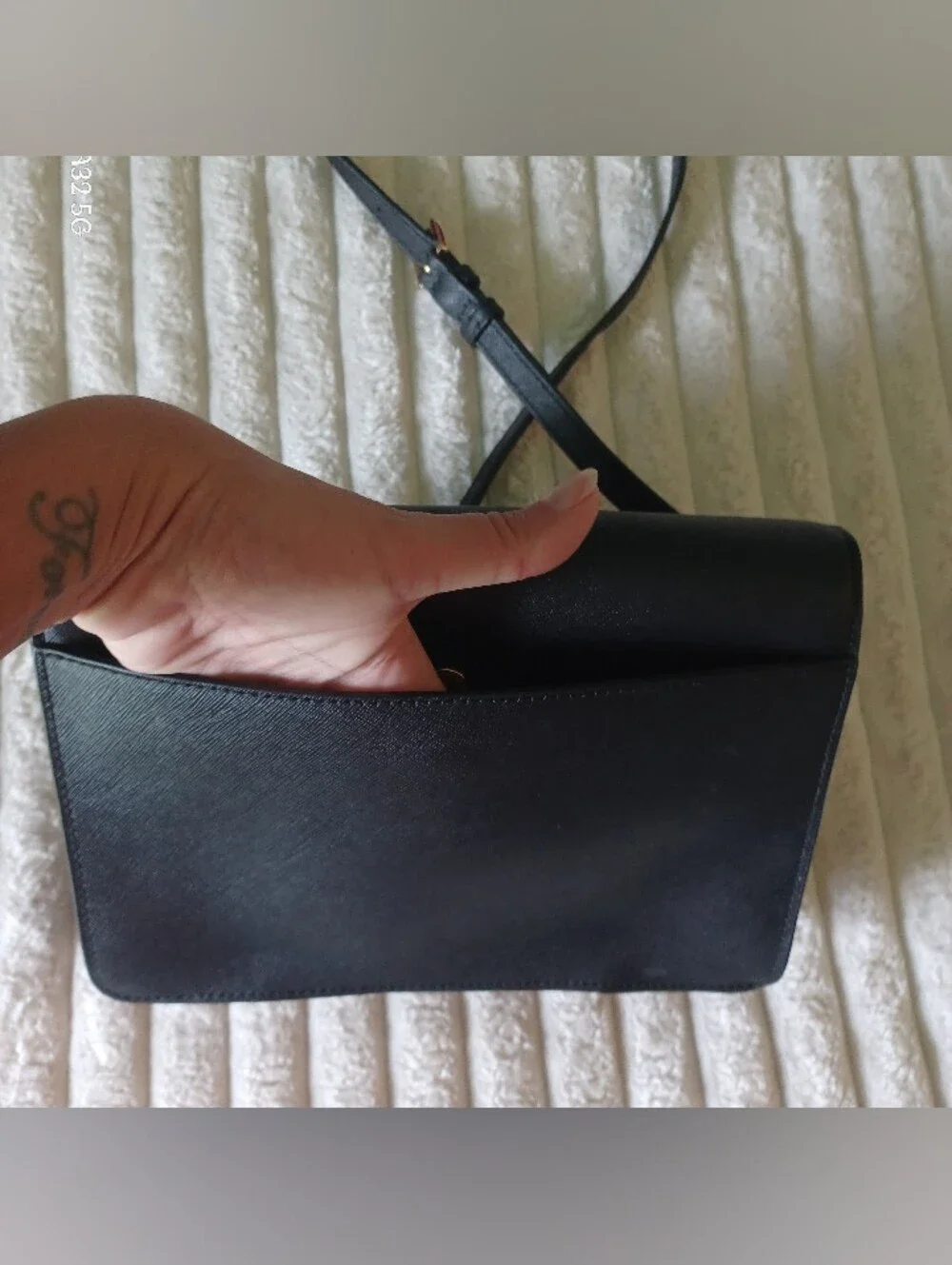 Michael Kors Daniela Leather Gusset Crossbody Bag With Gold Chain Strap